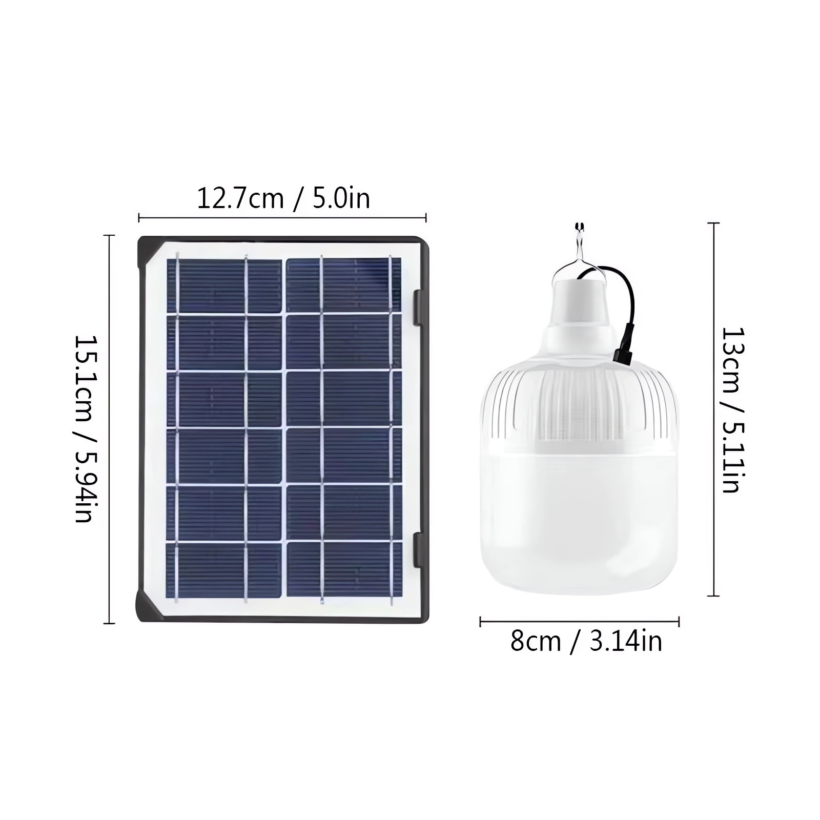Holloyiver Solar Light Bulb, Outdoor Rechargeable Solar Powered Light Led Bulb with Remote Timer, Waterproof Adjustable Light for Chicken Coops Shed Night, Emergency Power Outage and Outside