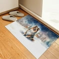thumbnail image 3 of Hello Winter Shetland Sheepdog Welcome Snowy Night Watercolor Vintage Doormat Sheltie Dog Lover Gifts Indoor Outdoor Welcome Mat - 01011, 3 of 5