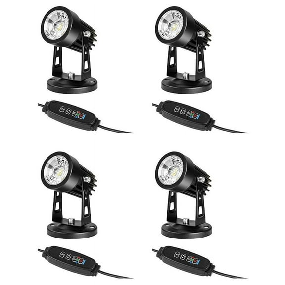 4X Spot Lights Indoor Up Lights Indoor with Timer, 3W Floor Spotlight Indoor Uplighting, 3000K/4000K/5000K Light US Plug