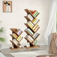 thumbnail image 7 of CozySound 7-Tier Tree Bookshelf, 17"x9"x42" Bamboo Storage Shelf, Modern Floor Bookcase CD Display Rack, Carbonized Varnish Finish, 7 of 7