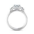 thumbnail image 3 of Empire Jewelry 2 Ct Oval Cut Moissanite Engagement Ring - 14K White Gold Plated Three-Stone Wedding Ring for Women - Unique Proposal Ring - Anniversary or Birthday Gift, 3 of 3