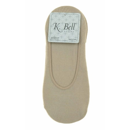 - K. Bell Womens 3 Pack No-Show Liners with Silicone Grip Heels Below Ankle Socks (Nude)
