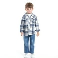 thumbnail image 5 of KYAIGUO Baby Kids Boys Long Sleeve Shirt Toddler Button down Plaid Shirts Newborn Spring Fall Winter Flannel Shacket Jackets Tartan Tops for 6M-9Y, 5 of 7