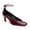Red, variant on XYD Women Round Toe Pumps Slender Ankle Strap Self-tie Kitten Low Heel Ballroom Party Cute Retro Leather Shoes Size 7 Purple