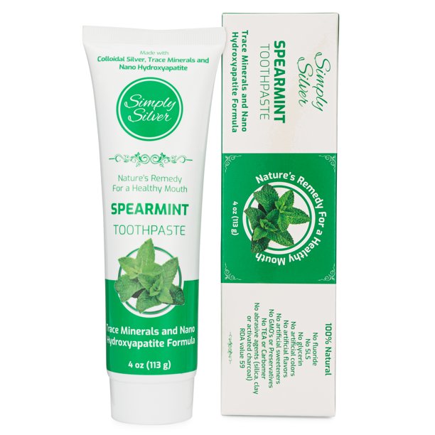 Simply Silver Toothpaste (Spearmint)Trace Mineral and Nano