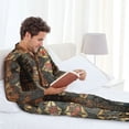 thumbnail image 6 of Naloa Vintage Poker Chips Men’s Pajamas Set - Long Sleeve Button Down Sleep Shirt and Pajama Bottoms Sleepwear Set-XX-Large, 6 of 7
