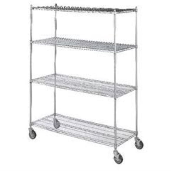 R&B Wire LC184872 Chariot en Lin 18 Po x 48 Po x 72 Po avec Fond Solide Étagère Chromée 16 Gauge