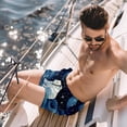 thumbnail image 2 of luoweisi Men's Beach Shorts Quick Dry Swim Trunks with Mesh Lining Galaxy Polar Bear M, 2 of 5