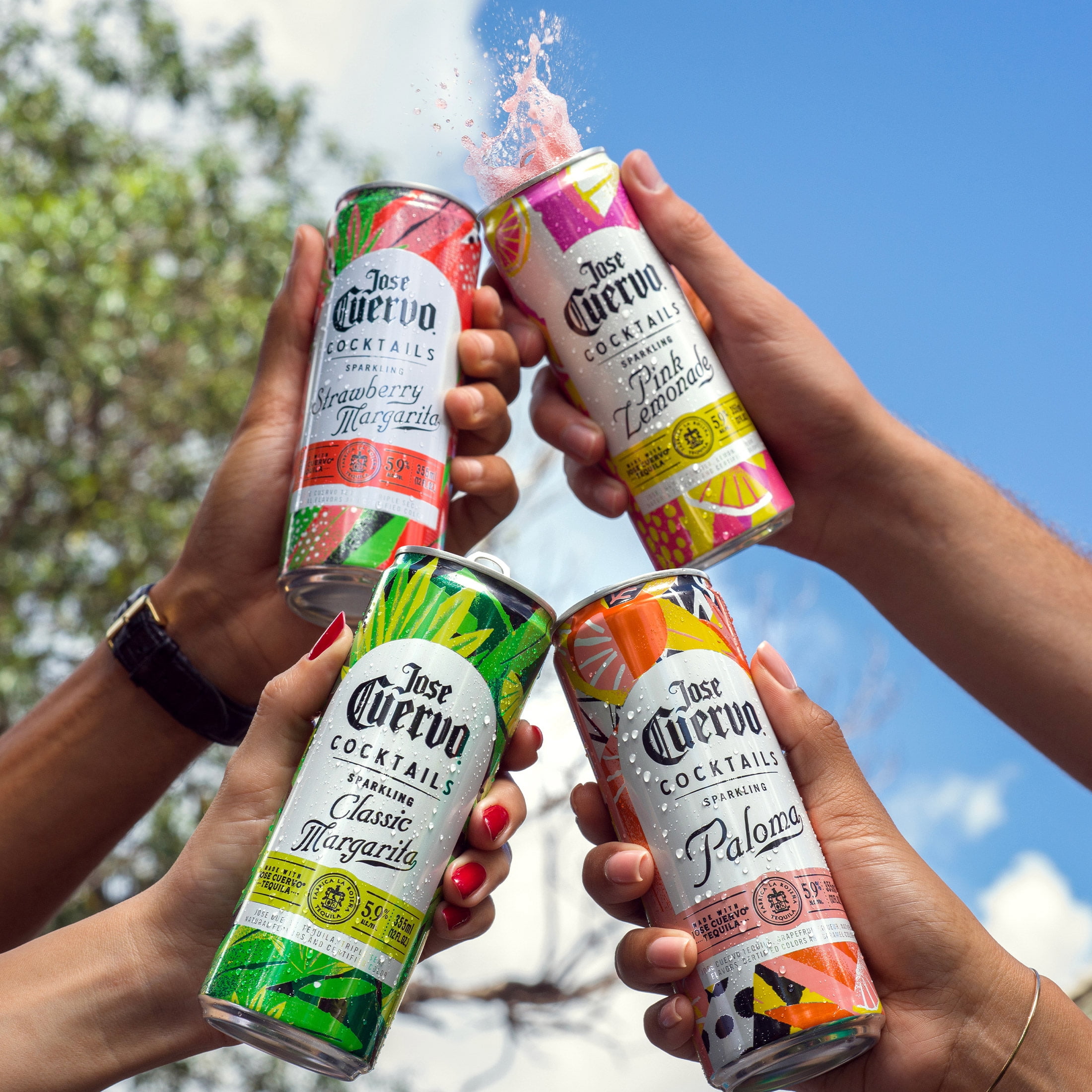 Jose Cuervo Sparkling Cocktails Variety Pack Classic, Strawberry, Paloma, and Pink Lemonade, 8 pack, 355 ml Cans, 5.9% ABV