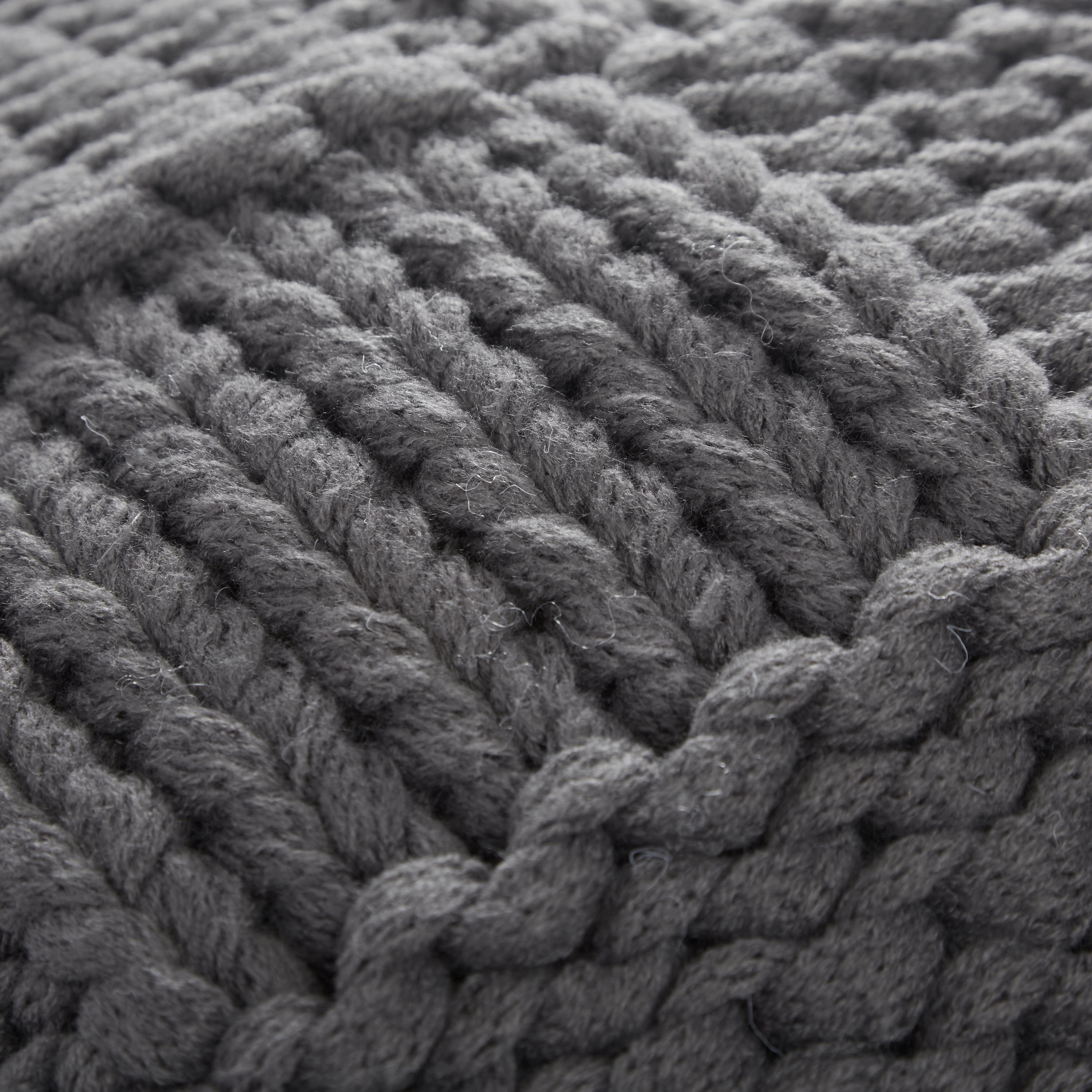 Better Homes & Garden Reversible Living Room Sweater Knit Pillow, 18 x 18 Inches, Gray
