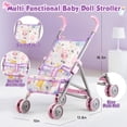 thumbnail image 5 of LINXUXIE 16 PCS Baby Doll Stroller Set, Realistic Pretend Play with 12-inch Doll, Birthday Gifts for Kids 3-5 5-8 Year Old, 5 of 8