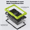 thumbnail image 2 of Case for Lenovo Tab K10 10.3 Inch / M10 FHD Plus 2020 2nd Gen with Screen Protector, 360 Degree Rotating Kickstand Hand Strap Heavy Duty Shockproof Cover with Shoulder Strap, Lime, 2 of 7