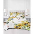 thumbnail image 3 of Sunflower Twin Size Down Alternative Comforter, Lightweight Comforter Quilt Bedding Set with Pillow Shams Summer Botanical Butterfly Watercolor All Seasons Bed Comforter Duvet Insert 68"x86", 3 of 7