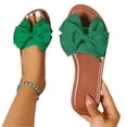 thumbnail image 2 of Domuza Women's Bow Flat Casual Sandals 2026 Summer Comfortable Non-slip Slides Slip On Open Toe Sandals Indoor Outdoor Slippers Shoes Green 10（EU-43）, 2 of 3