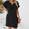 thumbnail image 6 of Levmjia Womens Short Sleeve Nightgown V Neck Lace Trim Solid Color Loose Mini Dress With Side Pockets Home Sleep Casual Lightweight Comfortable Daily Indoor Leisure Wear, 6 of 8