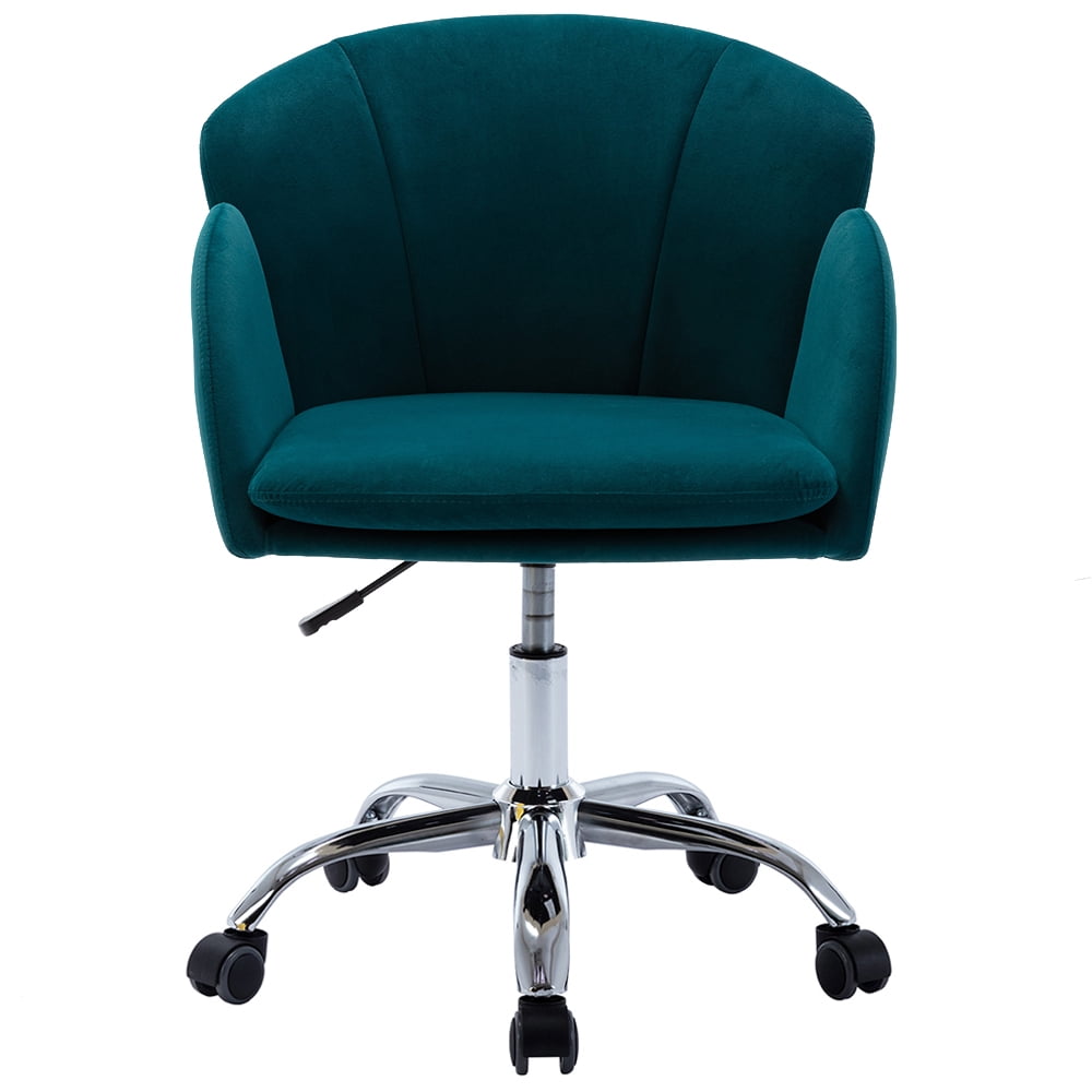 teal office chair on wheels