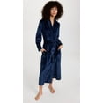 thumbnail image 2 of Eberjey Women's Chalet The Plush Robe, Navy, Blue, S, 2 of 6