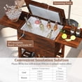 thumbnail image 6 of Gymax 54 Quart Rolling Wooden Patio Cooler Cart w/ 2 Drop Leaf Tables Bottle Opener, 6 of 10