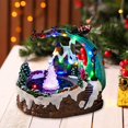 thumbnail image 3 of Christmas Winter Scene Village House Resin Music Fountain Collectible Buildings, 3 of 6