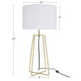 thumbnail image 4 of Nourison 24" Gold Geometric Metal Table Lamp, Modern, Transitional for Bedroom, Dining Room, Living Room, Office, Brass, 4 of 7