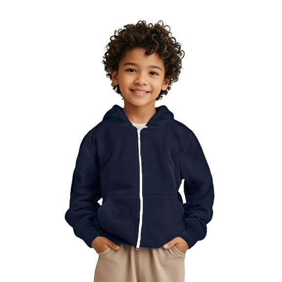 Kids Hoodie Kids Blue Zip up Hoodies Long Sleeve Lightweight Pullover Tops Loose Sweatshirt Fall Winter Clothes Size 7-8 Years Boys Clothes Kids Clothes