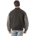 thumbnail image 3 of Reed Men's Premium Varsity Leather/wool Jacket Made in USA (5XT, Black), 3 of 11