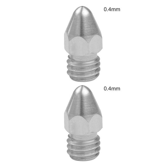 ZLight 3D Printer Nozzle Extruder Print Head Parts 1.75mm Filament Replacement for Zortrax M200, 0.6mm Brass 0.4MM(stainless steel) 2Set