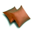 thumbnail image 2 of The HomeCentric Decorative Throw Pillow covers Rust & Green Pack of 2, 26"x26" (65x65 cm) Art Silk Solid & Two Tone Silk Pillowcases For Sofa Chouch, Hotels, living Bed Room Modern- Rust Green Luxury, 2 of 9