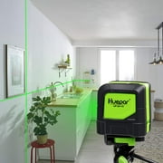 Huepar Cross Line Laser Level Green Beam Self-Leveling Laser Level Tools for Home DIY Picture Hanging with 360° Magnetic Pivoting Base