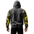 thumbnail image 5 of Men’s Pullover Hoodie with Camouflage Print Long Sleeve Drawstring Hooded Sweatshirt Casual Loose Fit Kangaroo Pocket Dark Gray L, 5 of 5