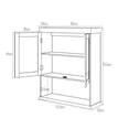 thumbnail image 3 of Costway Armario de Baño de Pared con 2 Puertas Repisa Ajustable en Altura Blanco 60 x 20 x 70,5 cm, 3 of 10