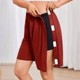 thumbnail image 2 of UDAUDU Womens Mens Tear Away Shorts Easy Access Adaptive Pants Post Surgery Breakaway Lounge Short Casual Loose Fit Hip Knee Ankle Replacement Magic Tape Shorts with Pockets Wine, 2 of 7