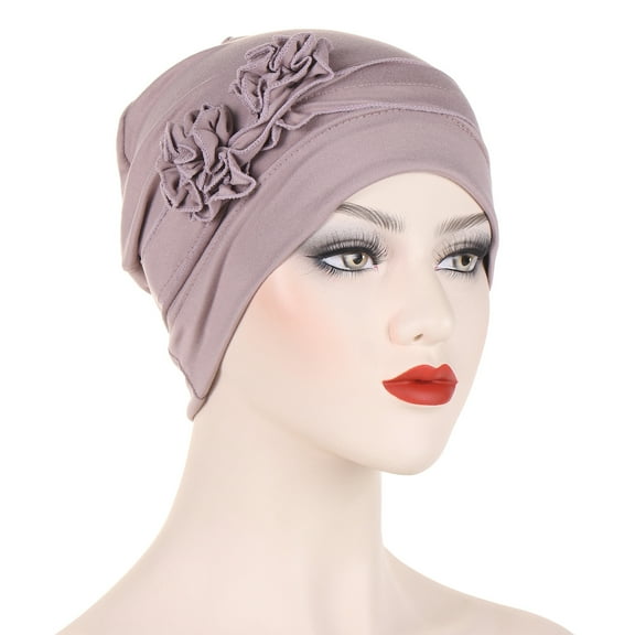 Women Flower Turban Beanie Hat Stretch Elastic Cap Headwear Hair Wrap Headwrap