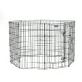 thumbnail image 4 of MidWest Home for Pets Metal Exercise Dog Playpen with Door, 8 Panels, 4 Ground Stakes, Foldable and Portable Pet Playpen, 42 Inch High, Black, 4 of 10