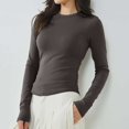 thumbnail image 2 of Women's Thermal Underwear Long Sleeve Round Neck Shirt Built In Bra Soft Warm Base Layer Top For Cold Weather Comfort, 2 of 5