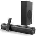 thumbnail image 1 of Nylavee Barra de sonido de 2.1 canales para Smart TV con subwoofer con cable, barra de sonido Bluetooth de sonido envolvente de 100 W para TV, altavoces pequeños de TV de graves profundos de 16 pulgad, 1 of 5