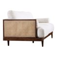 thumbnail image 3 of Furniture of America Indingham Modern Fabric Cushioned Indoor Loveseat, Beige and Walnut, 3 of 6