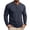 Navy, variant on hoksml Men's Cotton Fabric Long Sleeve Henley Shirt, 4 Button Placket Solid Color Crew Neck Casual Daily Pullover Top