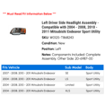 thumbnail image 2 of Left Driver Side Headlight Assembly - Compatible with 2004 - 2008, 2010 - 2011 Mitsubishi Endeavor Sport Utility 2005 2006 2007, 2 of 2