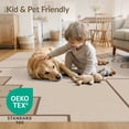 thumbnail image 3 of ODIKA 3'x5' Beige Geometric Art Design Washable Accent Rug Modern Abstract Pattern with Motifs for Bedside, Nursery Room, Pet Friendly & Non-Shedding, 3 of 6