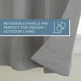 thumbnail image 6 of TOWN & COUNTRY BASICS Cabana Solid Heavyweight Indoor Outdoor Curtains, Light Filtering Opacity with Grommet Top, Water Repellent, 2-Pack Set, 54"x120", Medium Grey, 6 of 10