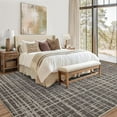 thumbnail image 5 of GlowSol 8'x10' Area Rugs for Living Room, Modern Abstract Area Rug Low Pile Non-Slip Geometric Stripes Carpet, Soft Foldable Bedroom Rug, Brown, 5 of 8