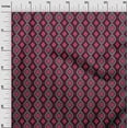 thumbnail image 2 of oneOone Organic Cotton Poplin Twill Fabric Diamond & Swirl Ikat Printed Craft Fabric BTY 42 Inch Wide, 2 of 4