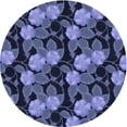thumbnail image 1 of Ahgly Company Tapis d'Intérieur Rond Lavable en Machine Bleu Transitionnel, 3 Pieds Rond, 1 of 7