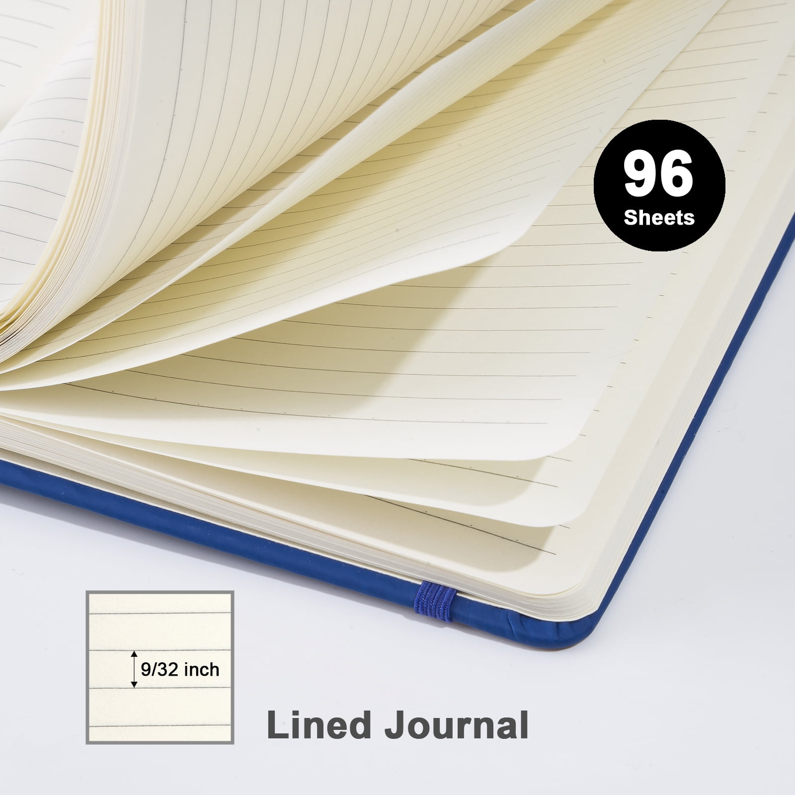 Vivin 3 Pack College Ruled Lined Journal Notebooks for Writing, 192 pages A5 Hardcover Leather Journals, Leather Notebook, Black, Navy, Brown