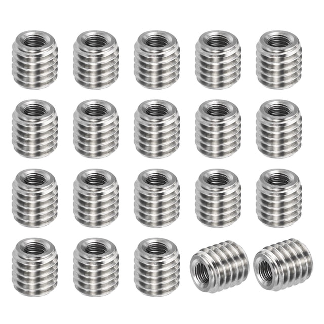 Unique Bargains Adaptateurs de Filetage Manchon Écrou Réducteur M8x1.25 Mâle à M4x0.7 Femelle pour Réparer Écrou Vis Réducteur 8mm 20 Pcs