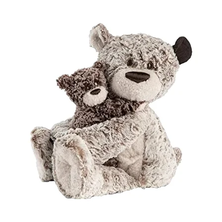 Demdaco You & Me Giving Bear Plush Brown Stuffed Animal 11 x 7 Inch 2 Set Toy