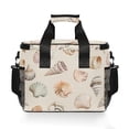 thumbnail image 7 of FORMRS Insulated Cooler Bag 24 Cans Capacity Soft Leakproof Lunch Box with Side Pockets, Green Watercolor Seashells, 7 of 7