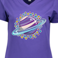 thumbnail image 4 of Inktastic Planet Saturn with Stars Women's V-Neck T-Shirt, 4 of 5