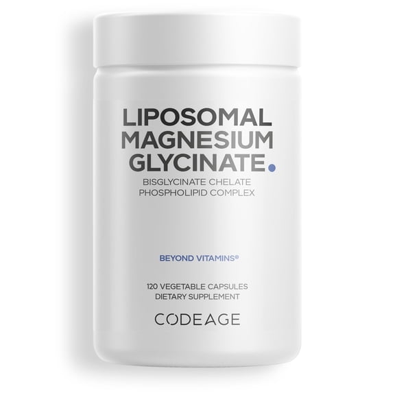 Codeage Liposomal Magnesium Bisglycinate Chelate Mineral Supplement, NSF Certified, 120 Ct